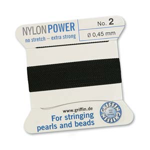 Griffin Nylon Power Cord With Needle #3(0.5mm)-2m/Black